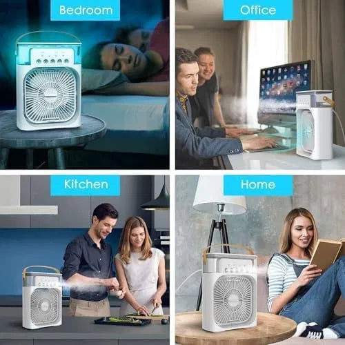 Velmora Portable Mini Air Cooler - 3-in-1 Mist Fan with 7-Color LED Light